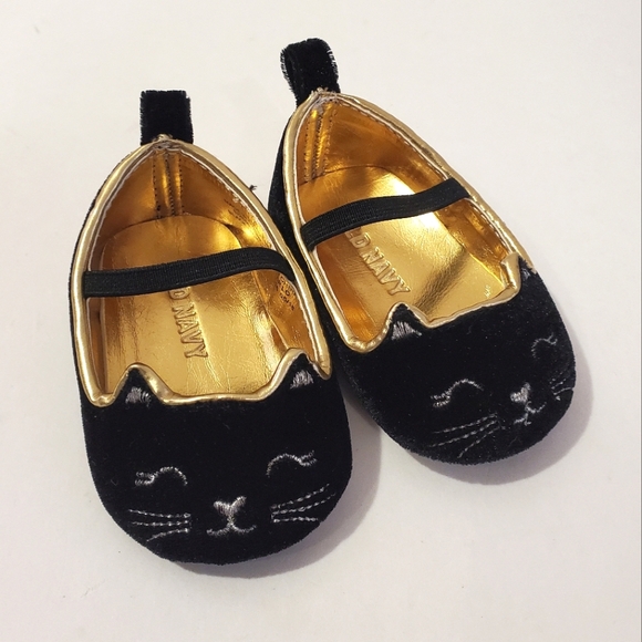 Black Cat 🐈⬛️ Kitten Velvet Mary Jane Shoes - Size 0-3 Months - Picture 2 of 6